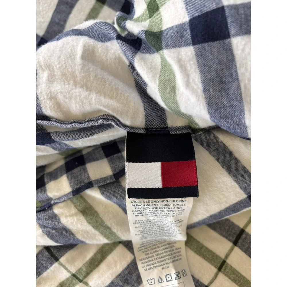 Tommy Hilfiger Flannel Comforter Twin Plaid + 3 Shams Nautical Coastal Classic